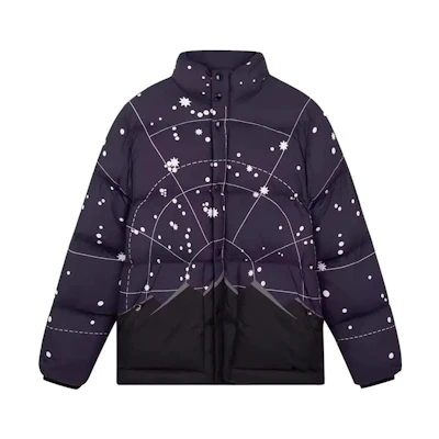 Burberry Moon Star Print Puffer Jacket Black Blue Long Sleeve Zip-Up. 80454761