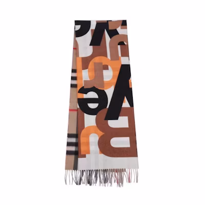Burberry Multicolor Cashmere Wool Scarf with Colorblock Design. 80244701