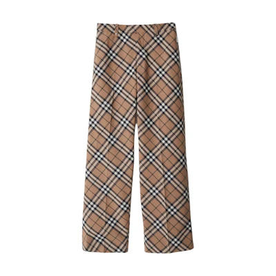 Burberry Multicolor Check Pattern Zip Casual Pants. 80919461