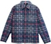 Buy Burberry Navy Blue Check Collar Cotton Jacket Long Sleeve. 80841881