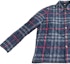 Details for Burberry Navy Blue Check Collar Cotton Jacket Long Sleeve. 80841881