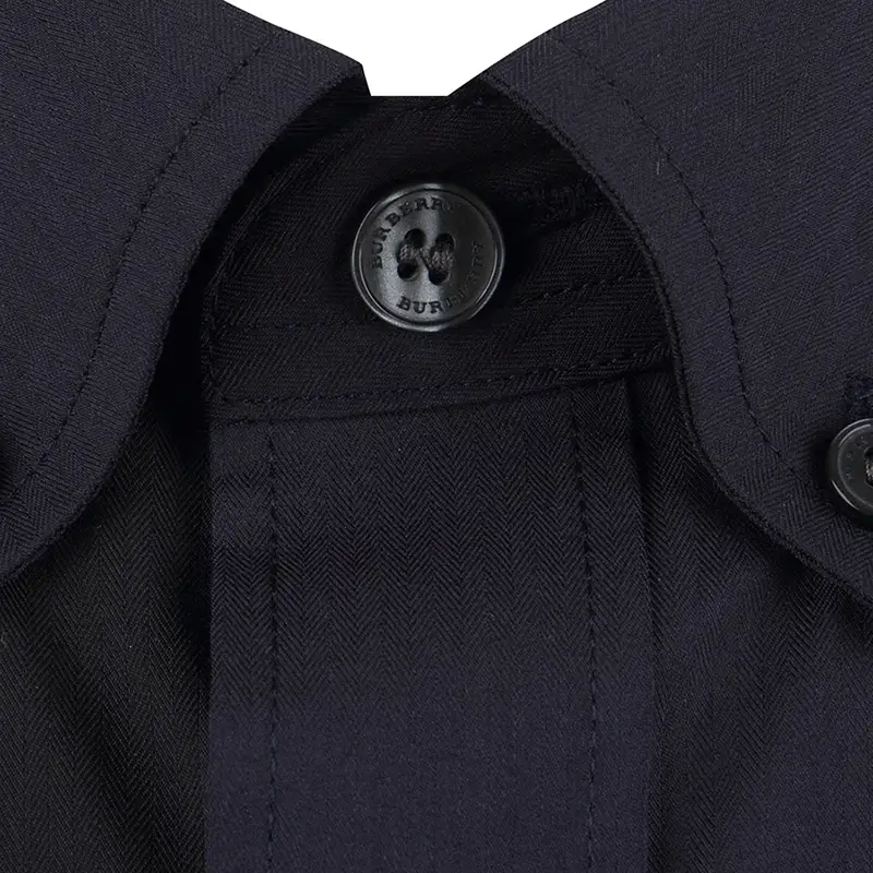 Details for 버버리 네이비 블루 체크 반팔 버튼업 셔츠. 40458421