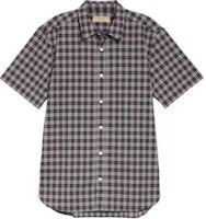 Burberry Navy Blue Checkered Button-Down Short-Sleeve Shirt. 80034801 Burberry Navy Blue Checkered Button-Down Short-Sleeve Shirt. 80034801