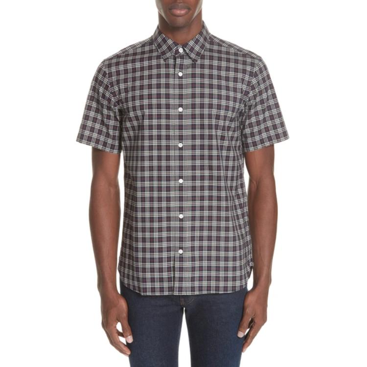 Lookbook Burberry 海軍藍格紋短袖襯衫. 80034801