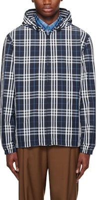 Burberry Jaket Lengan Panjang Tudung Corak Kotak Biru Navy. 80742861 Buy Burberry Jaket Lengan Panjang Tudung Corak Kotak Biru Navy. 80742861