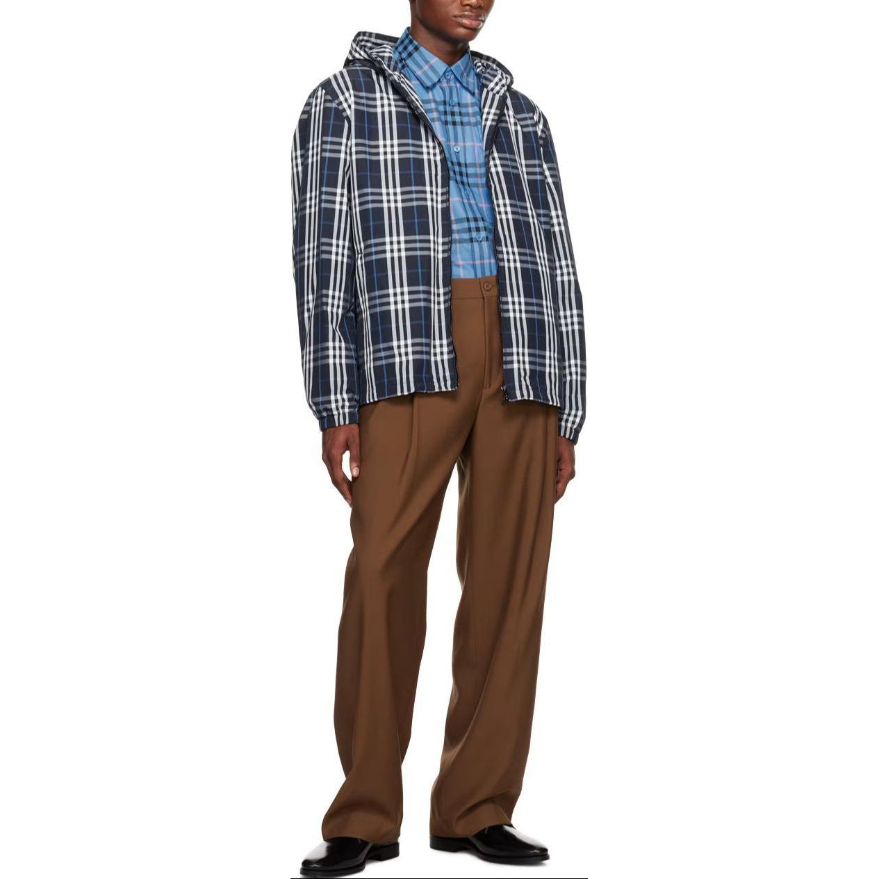 Purchase Burberry Jaket Lengan Panjang Tudung Corak Kotak Biru Navy. 80742861