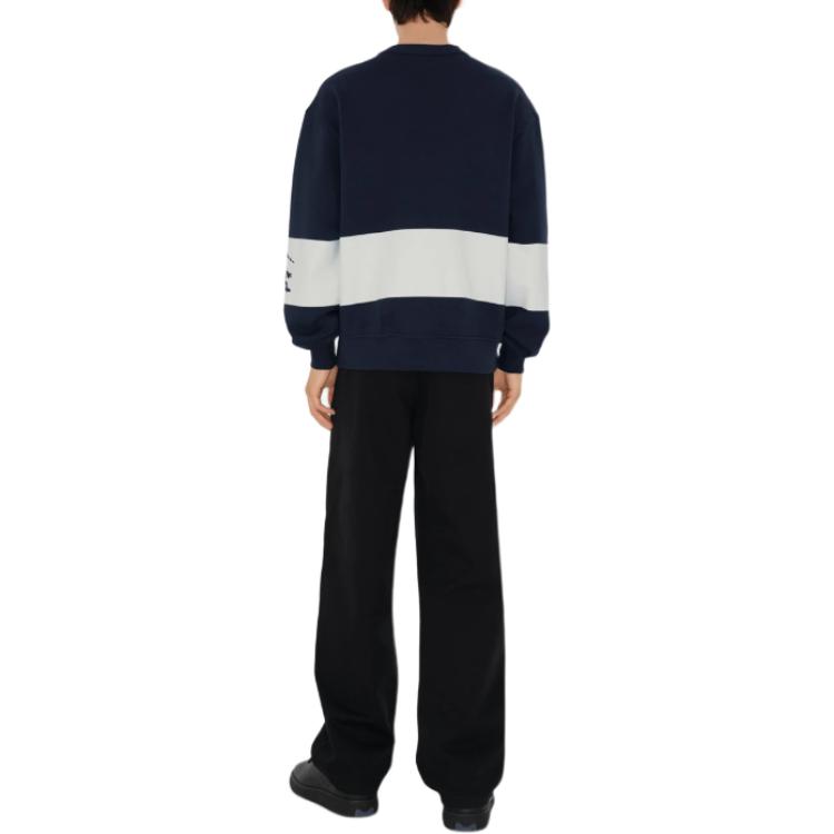 Purchase 버버리 네이비 블루 로고 자수 크루넥 스웨트셔츠. 80926831