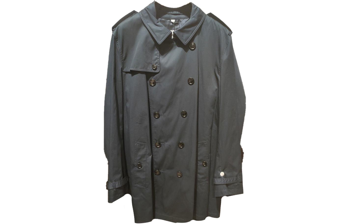 Burberry  Navy Blue Double-Breasted Trench Coat with Classic Collar. 80573081 圖 2