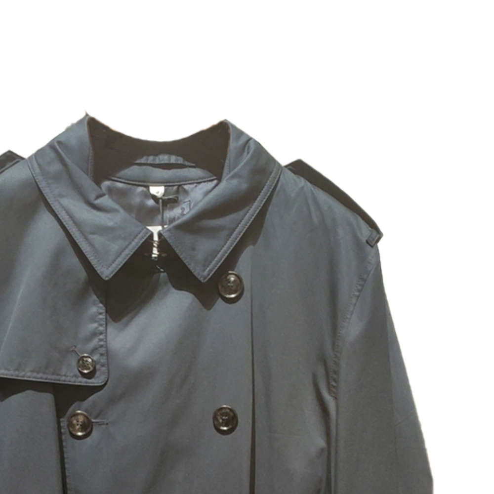 Burberry  Navy Blue Double-Breasted Trench Coat with Classic Collar. 80573081 圖 7