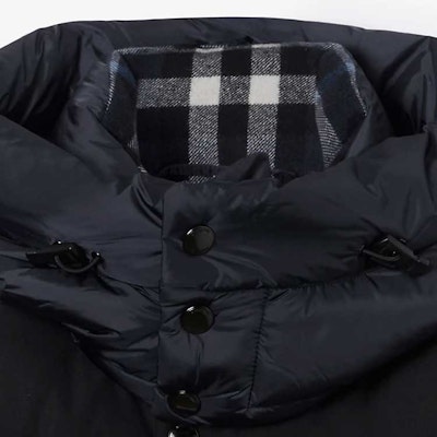 Burberry Navy Blue Hooded Down Jacket with Detachable Sleeves. 80839711 Cheap Burberry Navy Blue Hooded Down Jacket with Detachable Sleeves. 80839711