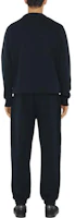Shop Burberry Navy Blue Jogger Sweatpants with Logo Embroidery. 80720051