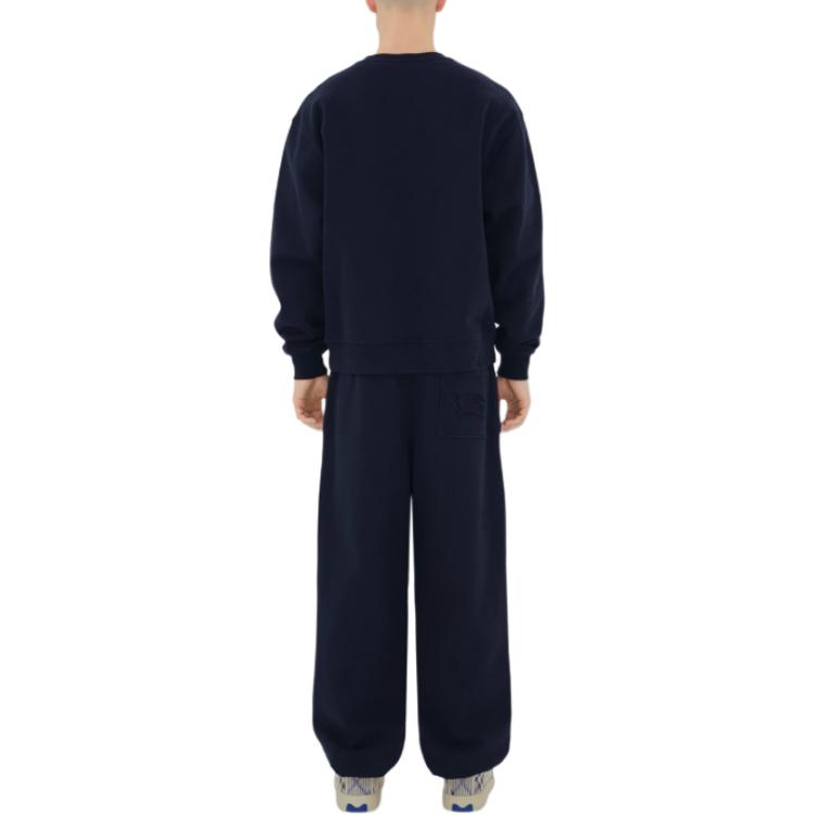 Shop Burberry Navy Blue Seluar Jogger Knit Longgar Lelaki 80946321