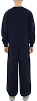 Shop Burberry Navy Blue Loose Fit Knit Jogger Sweatpants 80946321