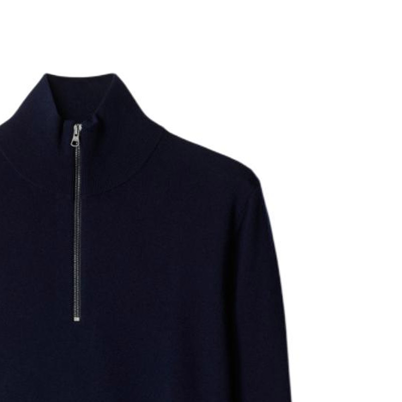 Burberry  Navy Blue Stand Collar Half-Zip Loose-Fit Sweater. 80926331 圖 6