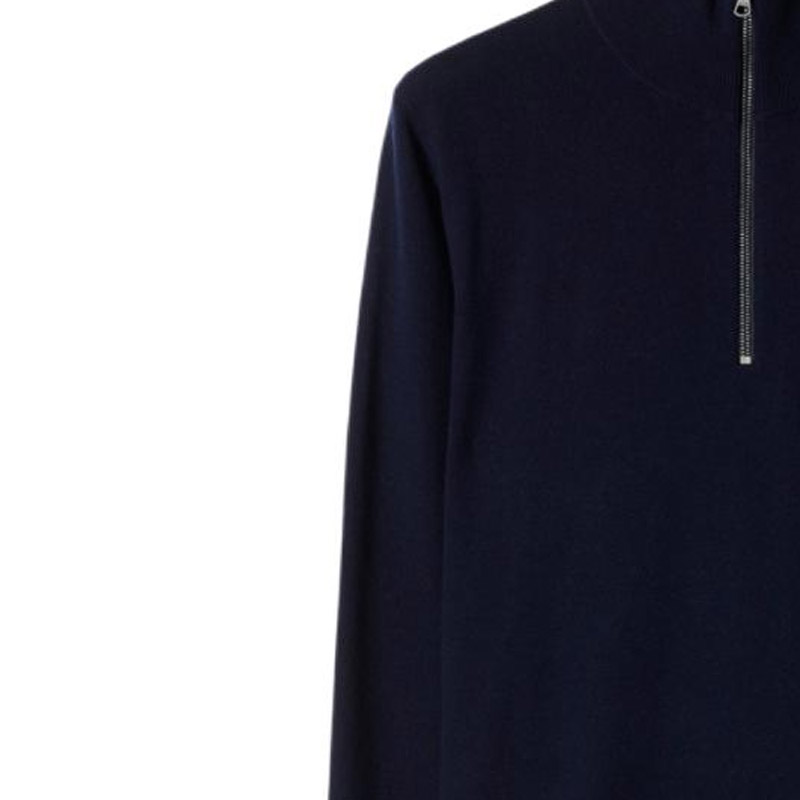 Burberry  Navy Blue Stand Collar Half-Zip Loose-Fit Sweater. 80926331 圖 7