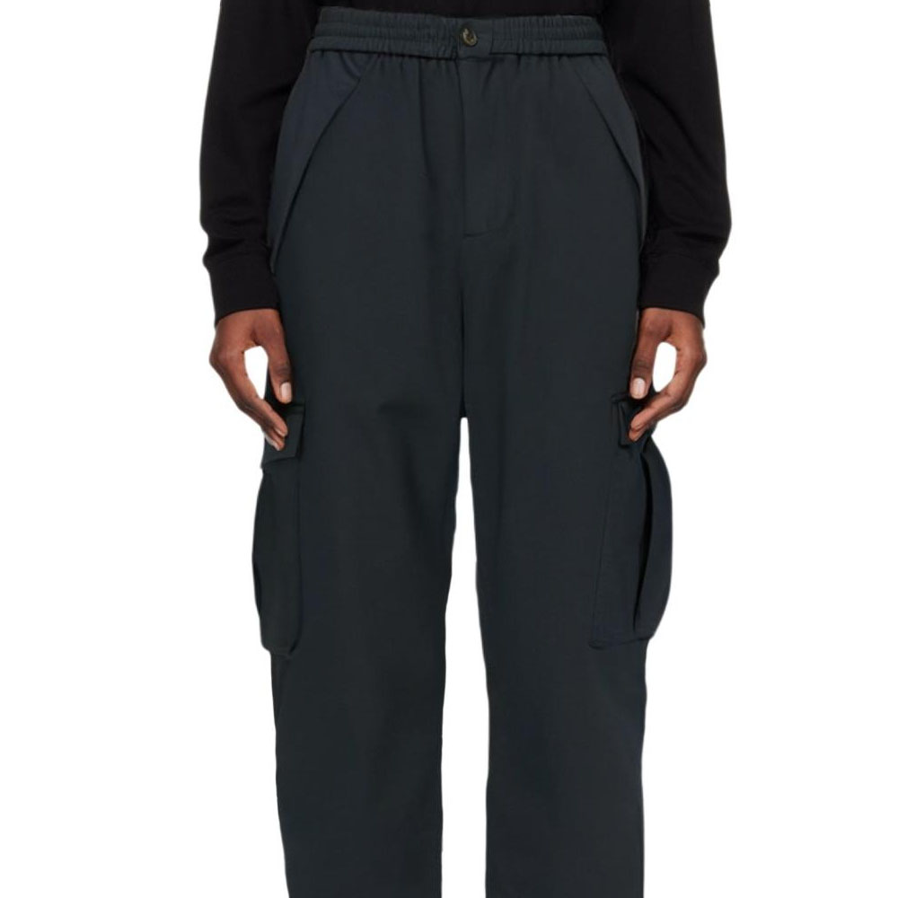 Purchase Burberry Celana Panjang Kasual Navy Blue Straight-Leg dengan Kantong. 80640551