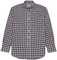 Burberry Navy Check Pattern Single-Breasted Long Sleeve Shirt 80031511 Burberry Navy Check Pattern Single-Breasted Long Sleeve Shirt 80031511