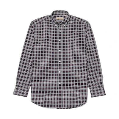 Burberry Navy Check Pattern Single-Breasted Long Sleeve Shirt 80031511