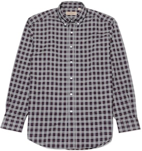 버버리 네이비 체크 패턴 싱글 버튼 긴팔 셔츠 80031511 Order 버버리 네이비 체크 패턴 싱글 버튼 긴팔 셔츠 80031511