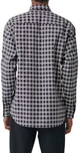 버버리 네이비 체크 패턴 싱글 버튼 긴팔 셔츠 80031511 Details for 버버리 네이비 체크 패턴 싱글 버튼 긴팔 셔츠 80031511