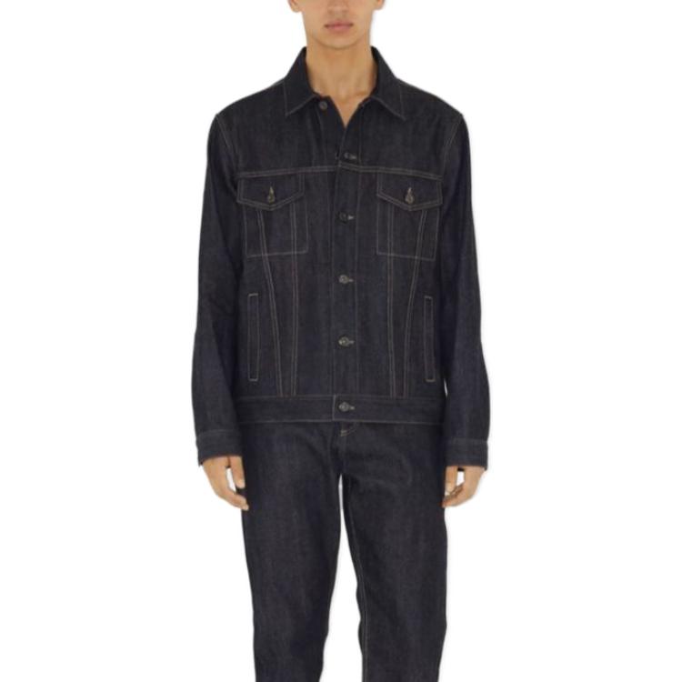 Burberry  Navy Single-Breasted Long Sleeve Jacket with Collared Design 80715631 圖 3