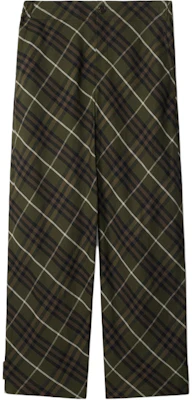 Burberry Olive Celana Panjang High-Waisted Kotak Longgar Lurus. 80906101 Order Burberry Olive Celana Panjang High-Waisted Kotak Longgar Lurus. 80906101