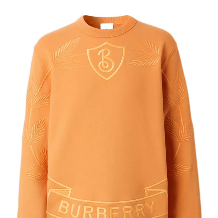 Details for 博柏利橙色叶子刺绣标志圆领卫衣 80632021