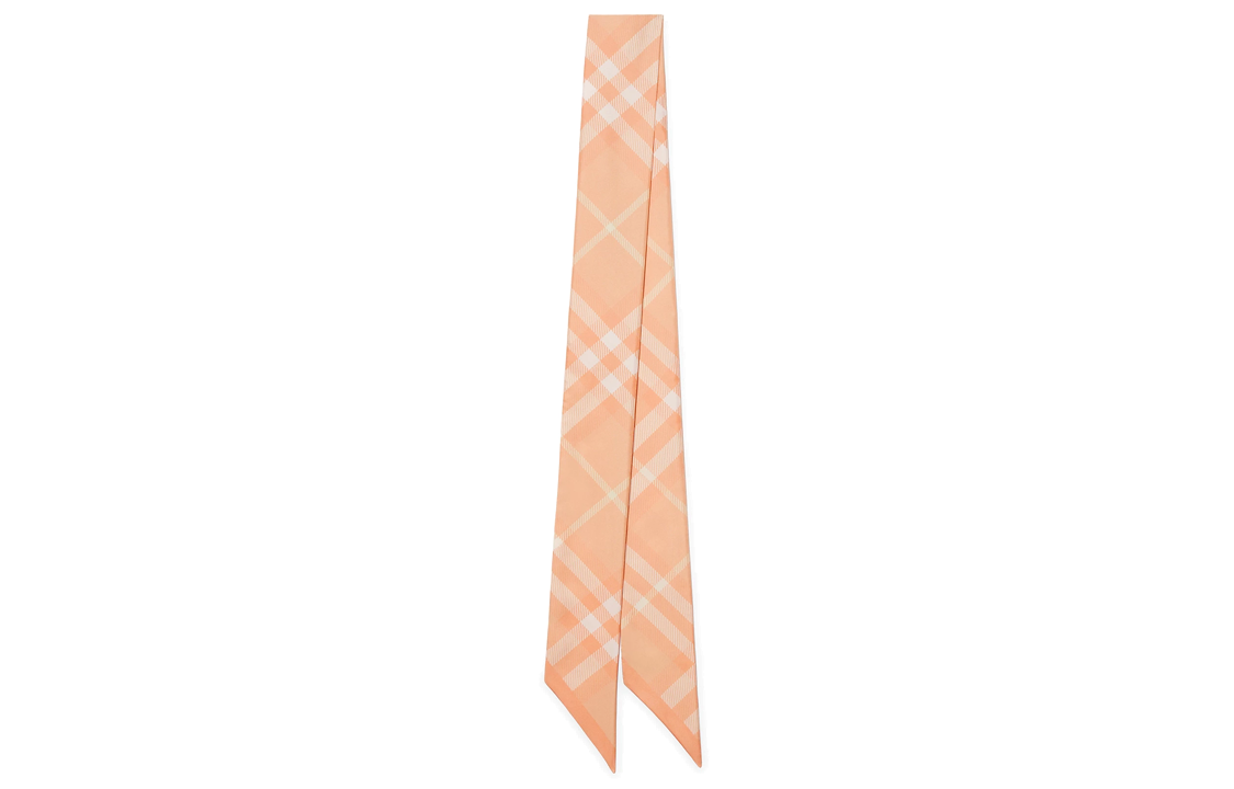 Burberry  Orange Scarf with Check Pattern Decoration. 80832991 圖 2