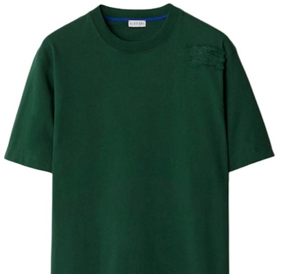 버버리 오버사이즈 크루넥 드롭 숄더 티셔츠 다크 그린. 80849491 Sizing 버버리 오버사이즈 크루넥 드롭 숄더 티셔츠 다크 그린. 80849491