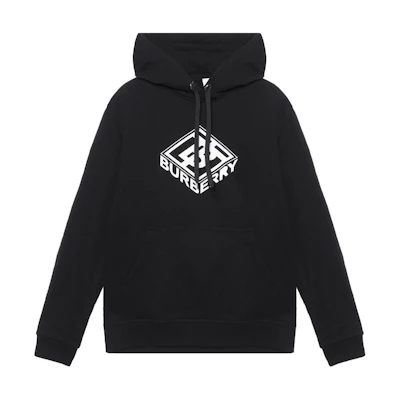 Burberry Oversized Letter Print Hoodie in Black. 80382451