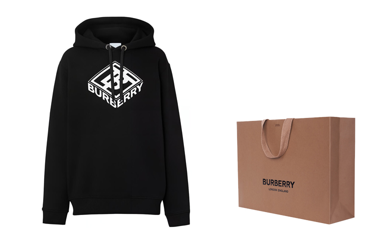Shop Burberry  Oversized Letter Print Hoodie in Black. 80382451