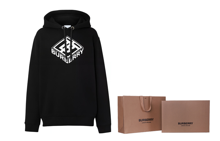 Purchase Burberry  Oversized Letter Print Hoodie in Black. 80382451