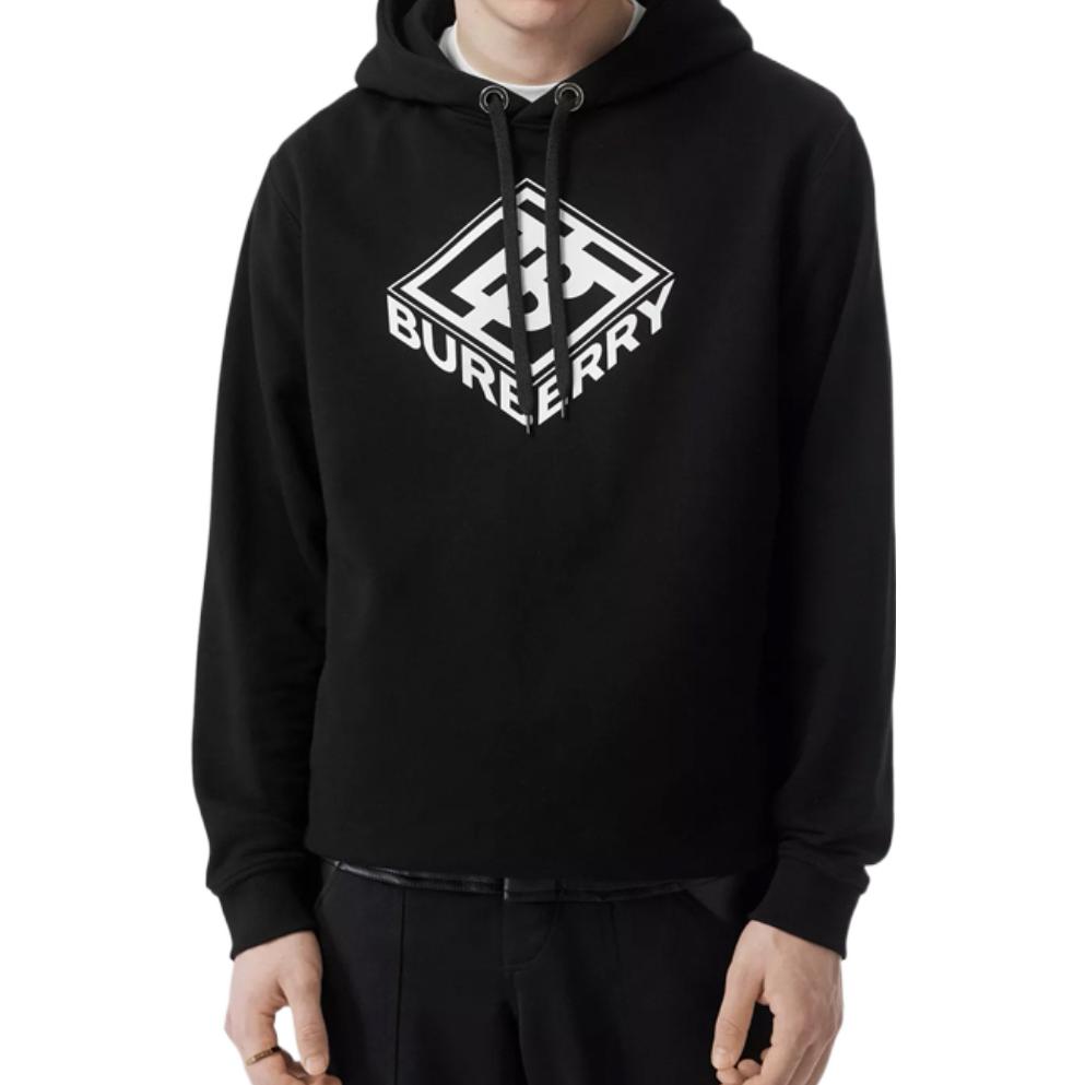 Details for Burberry  Oversized Letter Print Hoodie in Black. 80382451