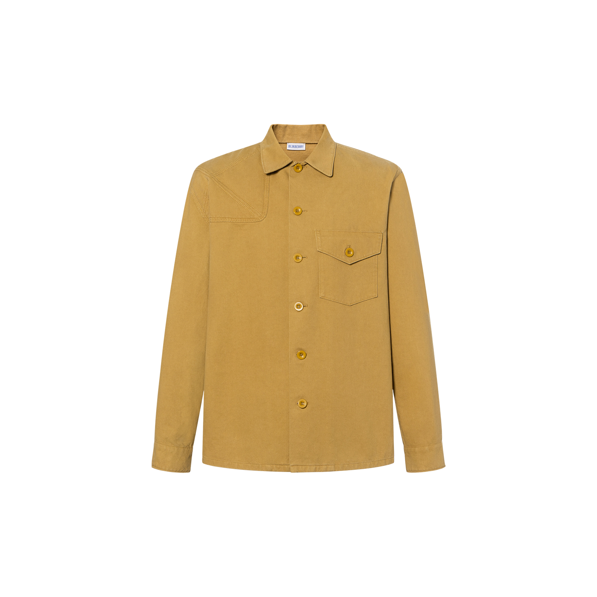 Burberry  Panelled Cotton Button-Up Long Sleeve Shirt in Manila Color. 80780081