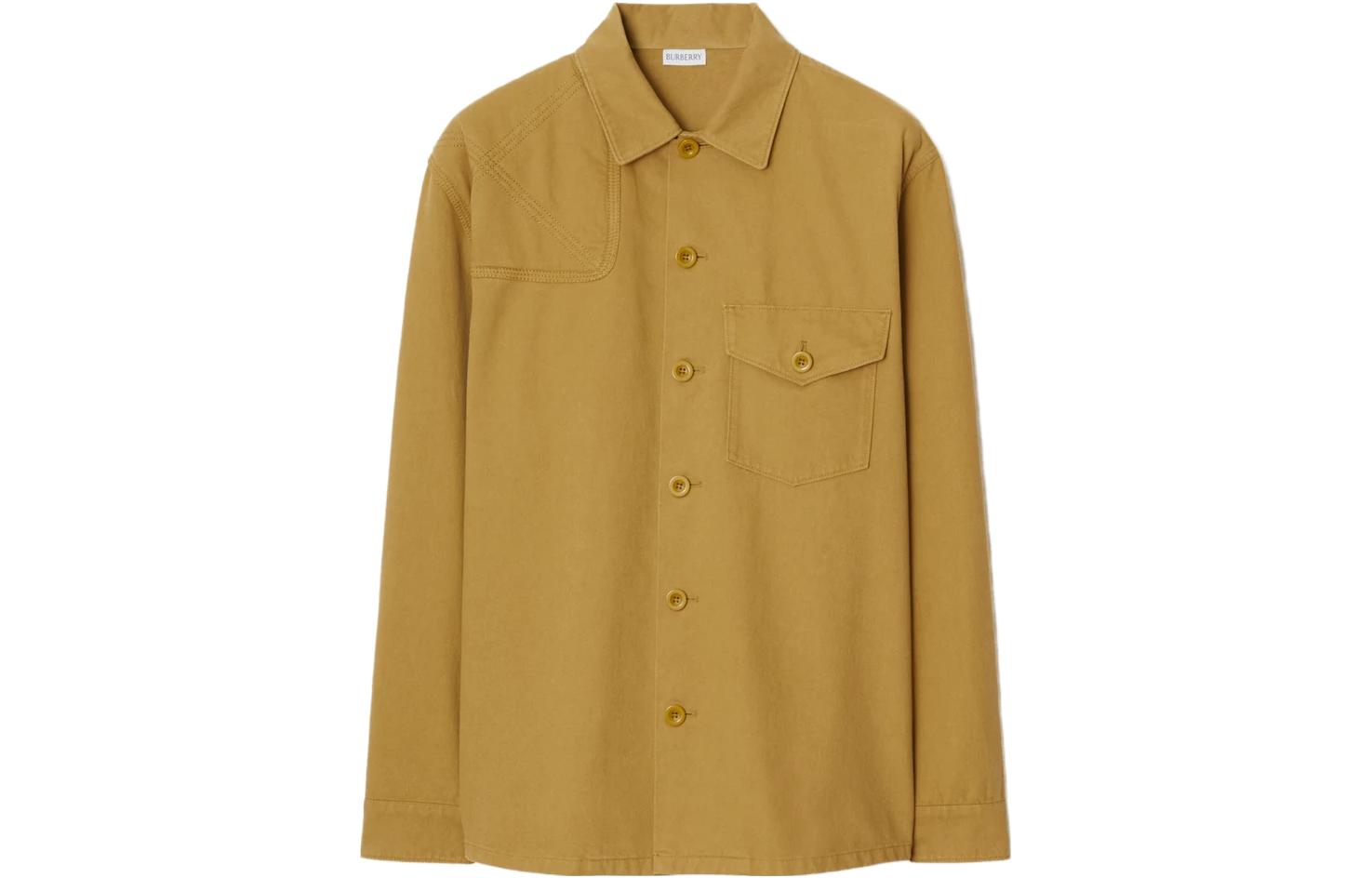 Burberry  Panelled Cotton Button-Up Long Sleeve Shirt in Manila Color. 80780081 圖 2