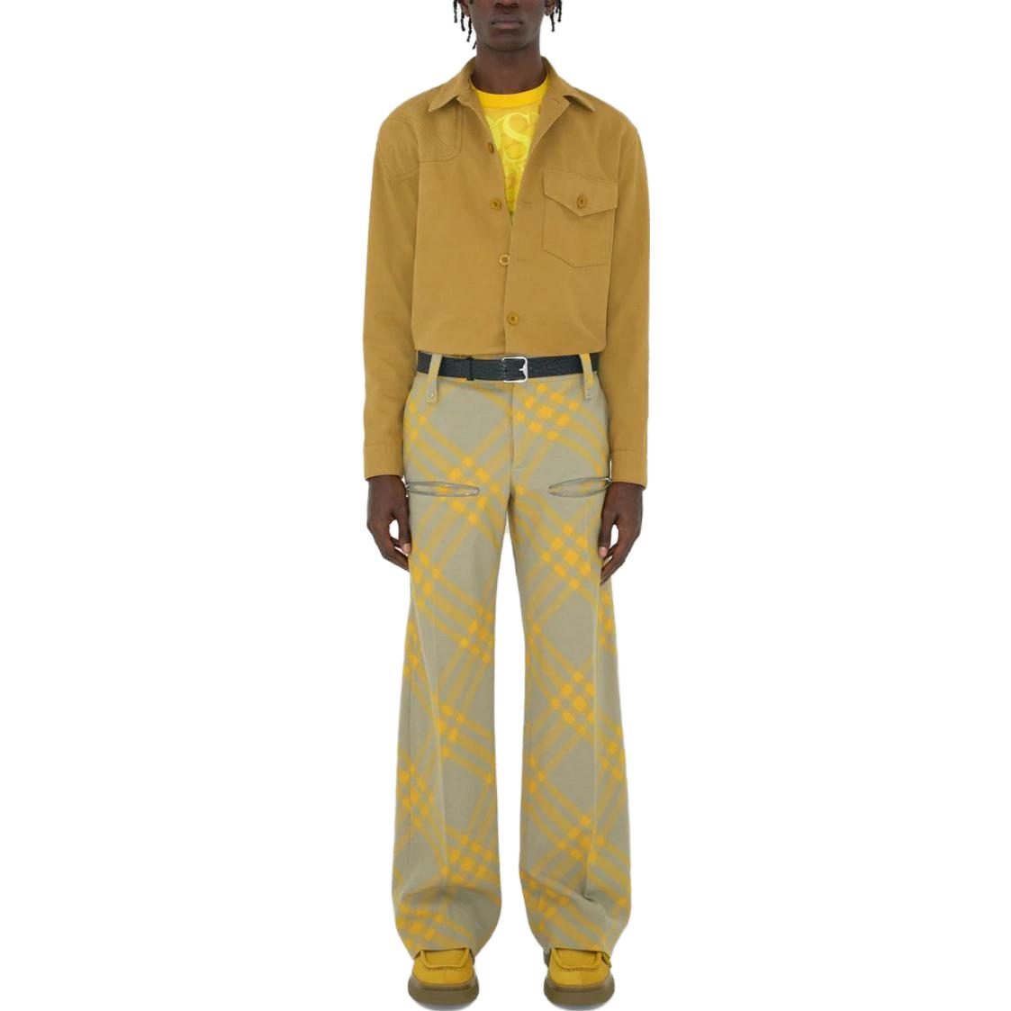 Burberry  Panelled Cotton Button-Up Long Sleeve Shirt in Manila Color. 80780081 圖 4