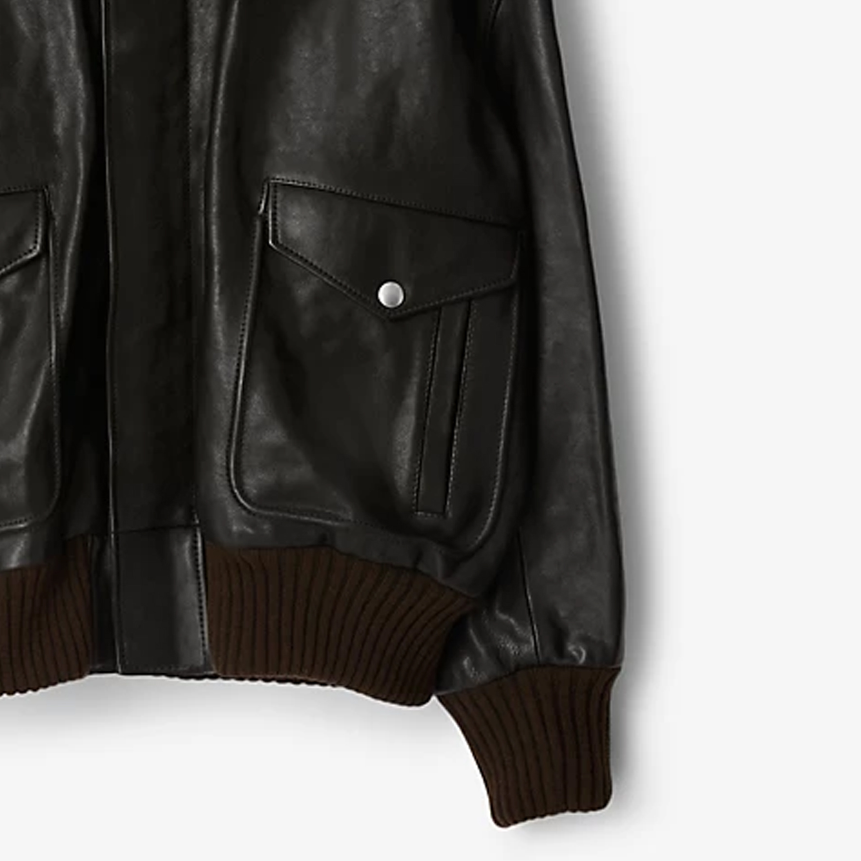 Purchase 博柏利拼接皮革拉鍊外套長袖 - 水獺棕色 80776091