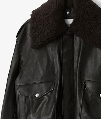 博柏利拼接皮革拉鍊外套長袖 - 水獺棕色 80776091 Sizing 博柏利拼接皮革拉鍊外套長袖 - 水獺棕色 80776091