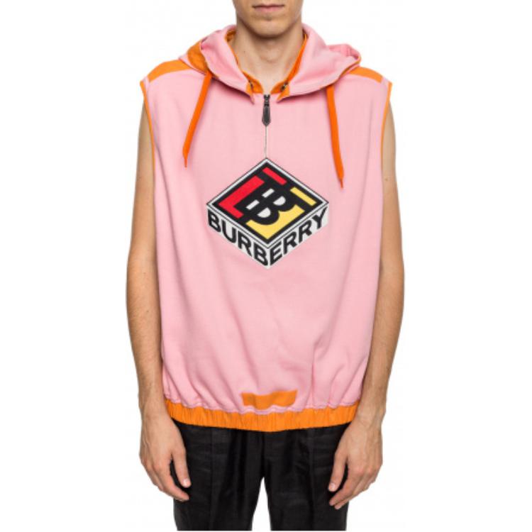 Shop Sudadera sin mangas rosa de Burberry con estampado. 45595481
