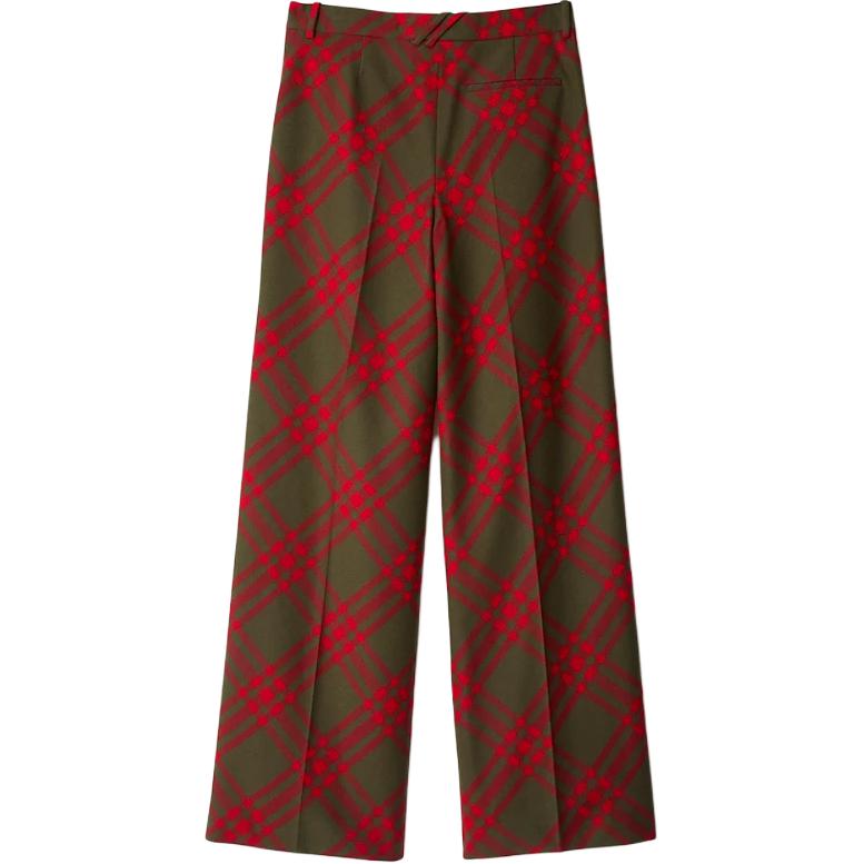 Lookbook Pantalones Burberry Ajuste Suelto Pierna Ancha Cuadros Cremallera Azul Lago 80950881