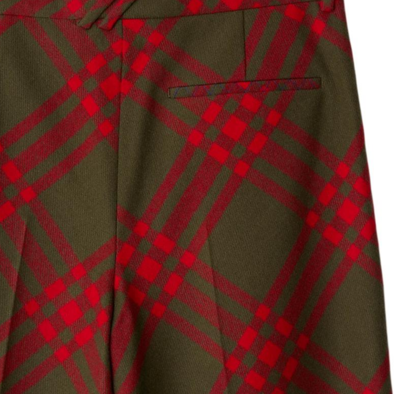 Sizing Pantalones Burberry Ajuste Suelto Pierna Ancha Cuadros Cremallera Azul Lago 80950881