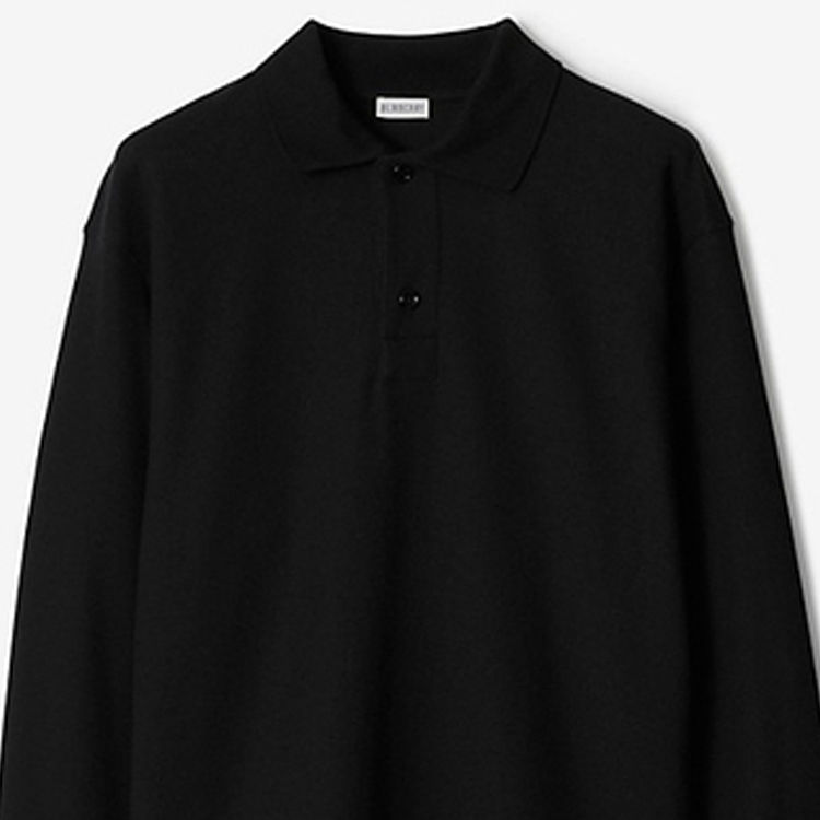 Lookbook Burberry Baju Polo Lengan Panjang Hitam Lelaki 80773201