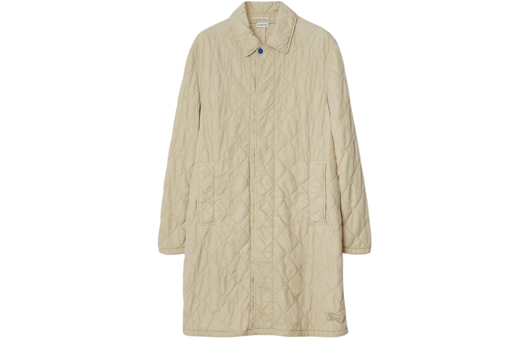 Burberry  Quilted Mid-Length Coat Single-Breasted Solid White 80838141