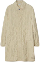 Burberry Quilted Mid-Length Coat Single-Breasted Solid White 80838141 Burberry Quilted Mid-Length Coat Single-Breasted Solid White 80838141