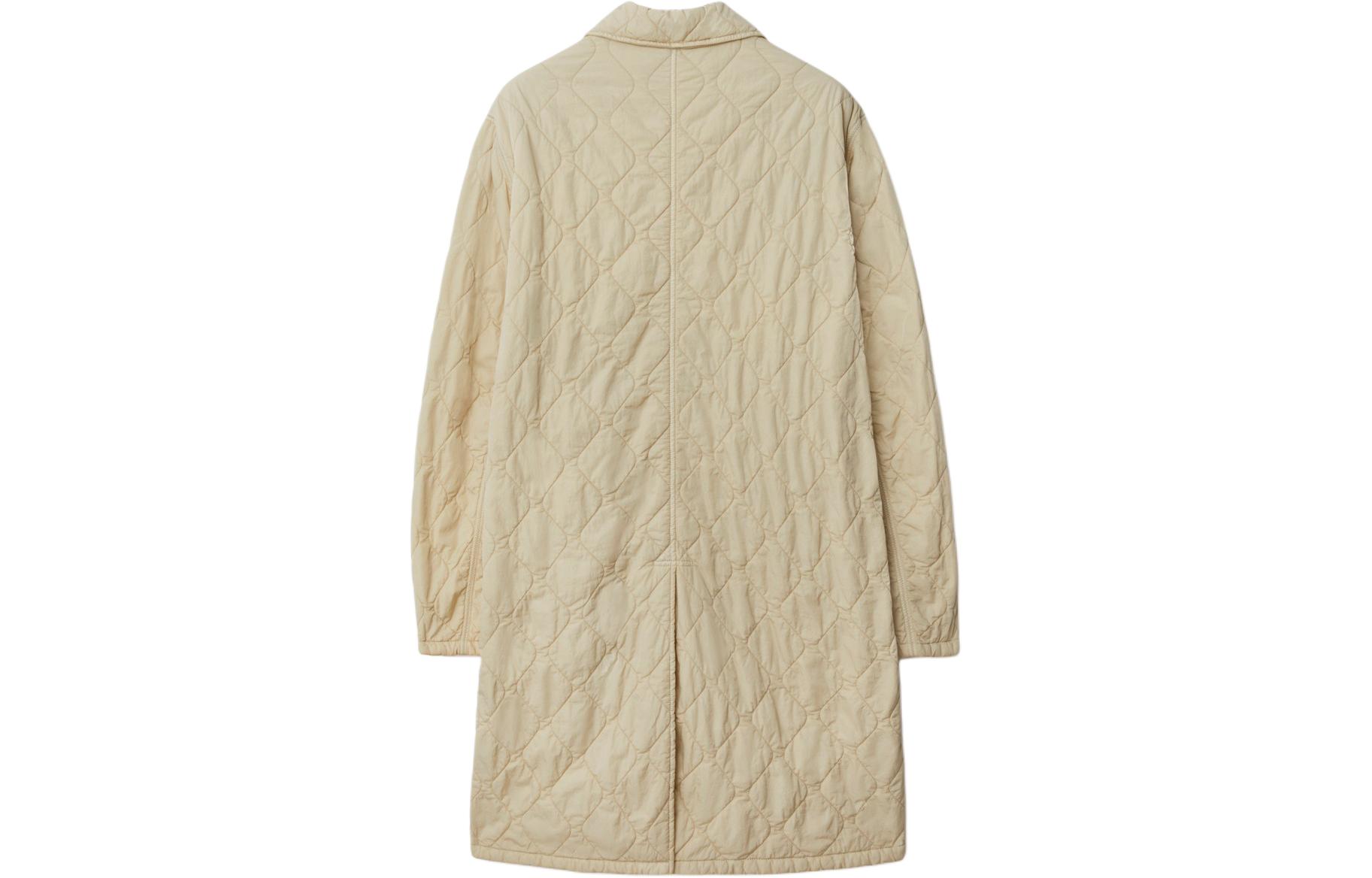 Burberry  Quilted Mid-Length Coat Single-Breasted Solid White 80838141 圖 3