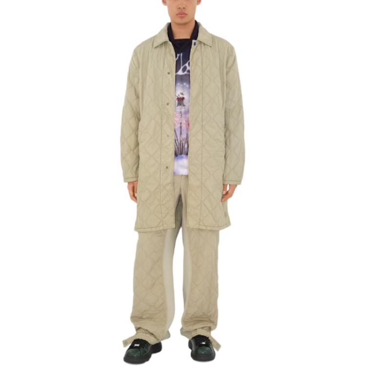 Burberry  Quilted Mid-Length Coat Single-Breasted Solid White 80838141 圖 4