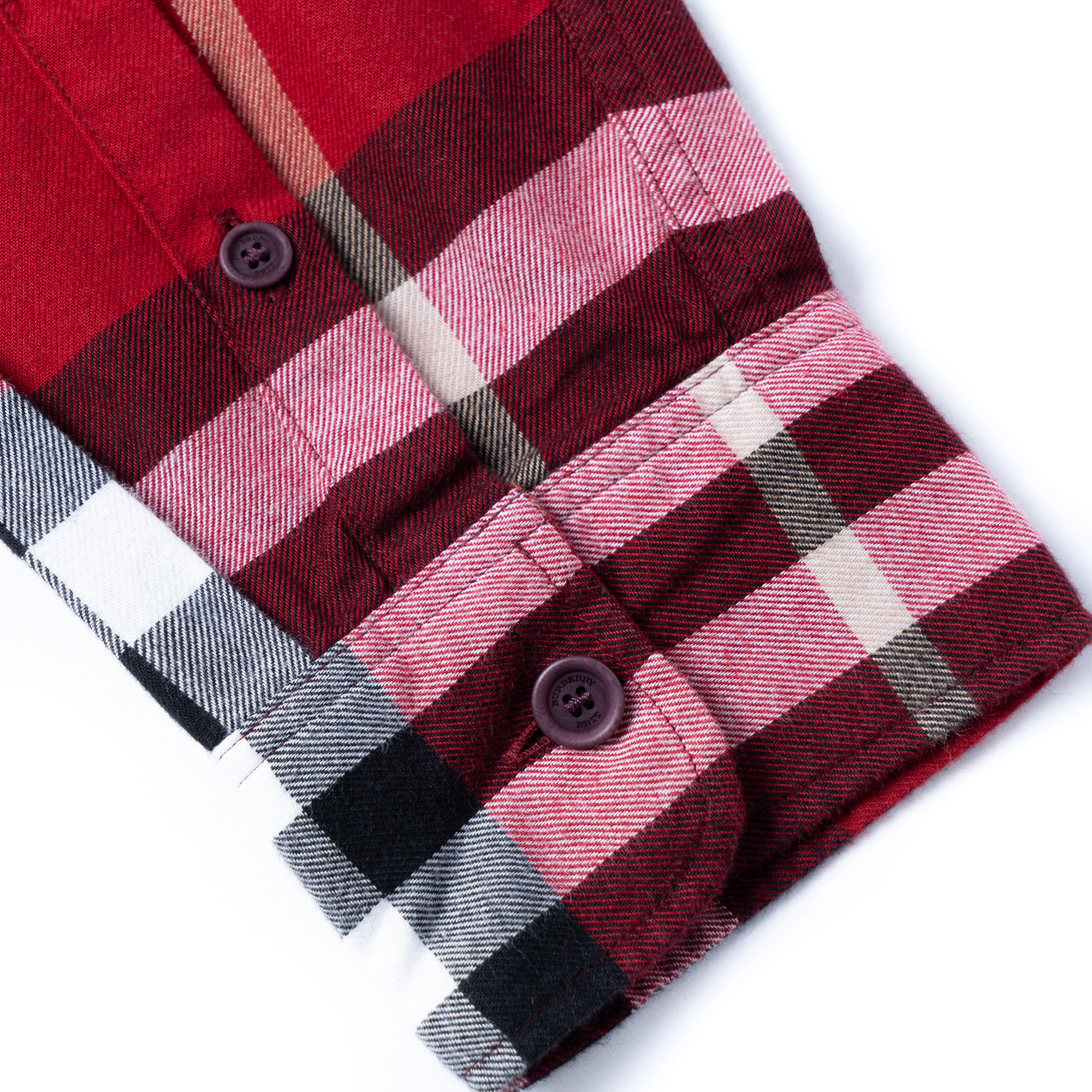 Burberry  Red Check Print Long Sleeve Button-Up Shirt 40056131 圖 6