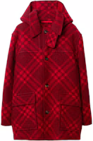 Burberry Red Check Print Single-Breasted Wool Coat. 80789101 Burberry Red Check Print Single-Breasted Wool Coat. 80789101