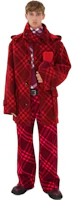 Lookbook Burberry 紅色經典格紋單排扣羊毛大衣. 80789101