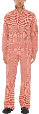 Burberry Celana Panjang Kasual Pinggang Elastis Kotak Merah Wide-Leg. 80827641 Shop Burberry Celana Panjang Kasual Pinggang Elastis Kotak Merah Wide-Leg. 80827641